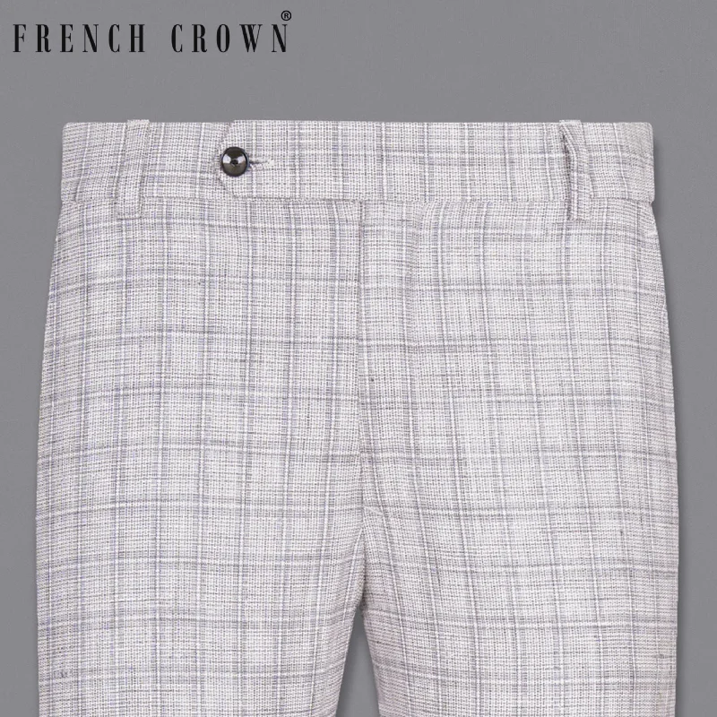 Early Bird Discount Mercury Grey Plaid Premium Cotton Pant