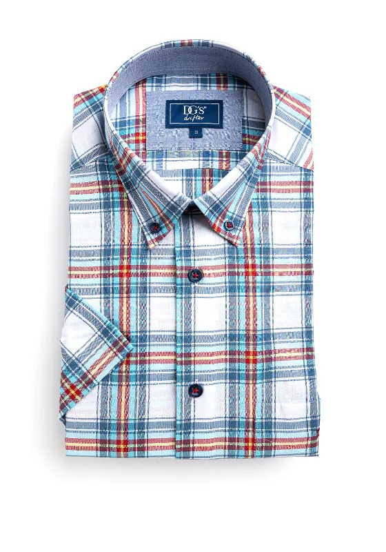 Sneak Peek Sale Daniel Grahame Ivano Check Short Sleeve Shirt, Red Multi
