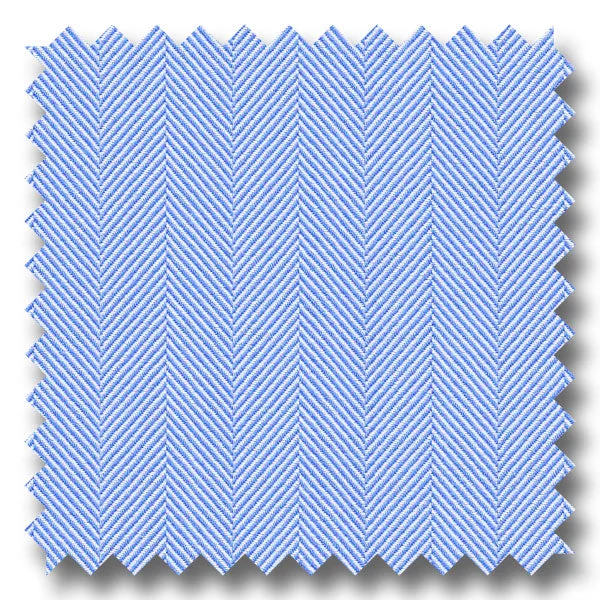 Unbeatable Deal Blue Herringbone 140 2Ply Twill - Custom Dress Shirt