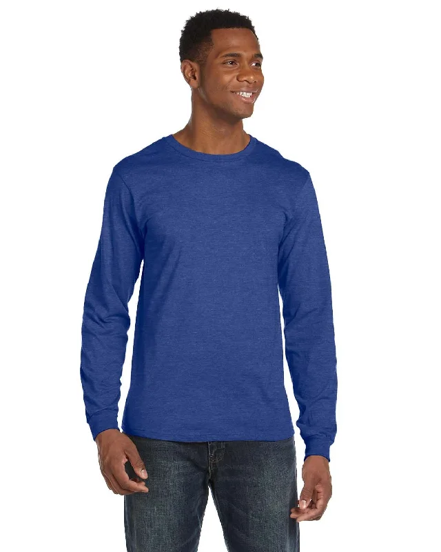 Weekend Offers That Delight Anvil Long Sleeve Fashion Fit T-Shirt | Heather Blue