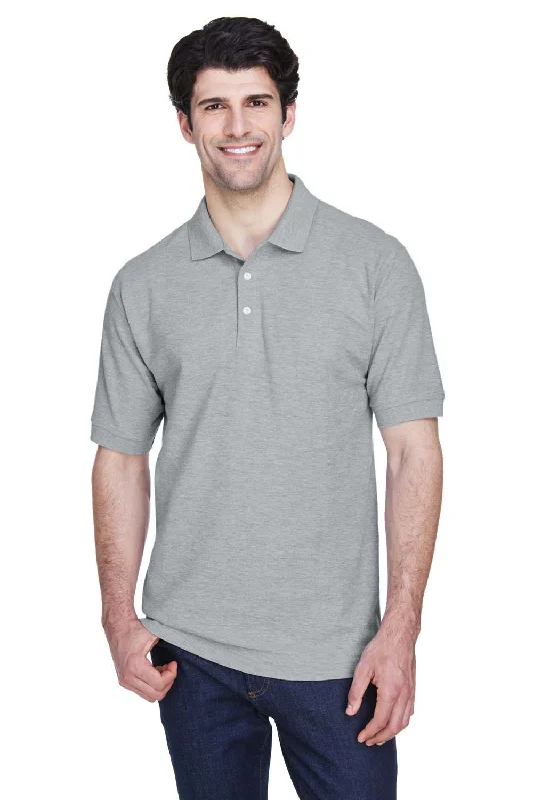 Savings Galore Devon & Jones Mens Short Sleeve Polo Shirt - Heather Grey