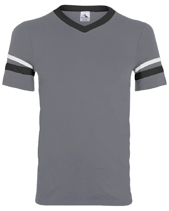 Shop and Save Augusta Sleeve Striped Jersey | Grphite/ Blk/ Wh