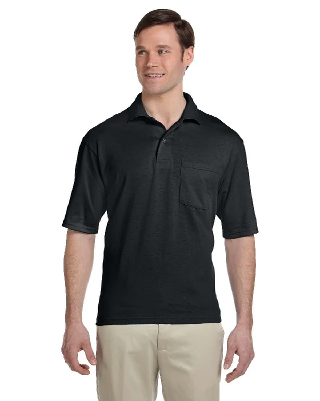Instant Discount Jerzees 50/50 Jersey Knit Polo W/Pocket | Black