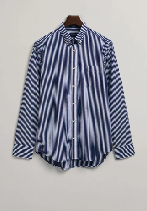 Early Bird Gant Broadcloth Stripe Shirt, College Blue