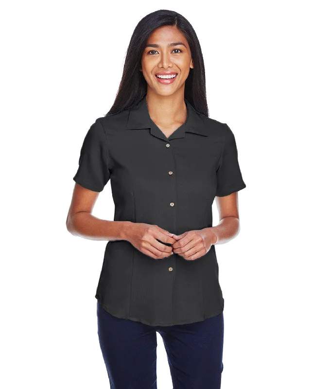 Discount Deals Harriton Ladies Bahama Cord Camp Shirt | Black