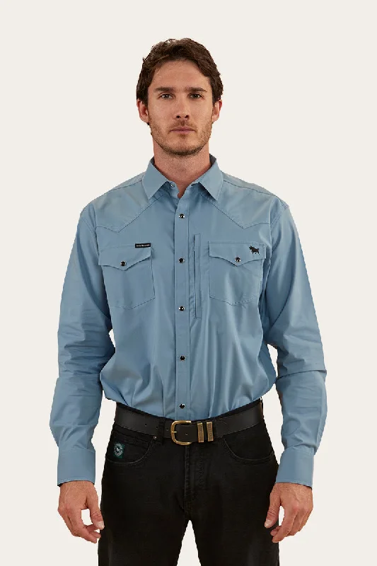 Weekend Deals That Please Dillinger Mens Western Shirt - Mid Blue
