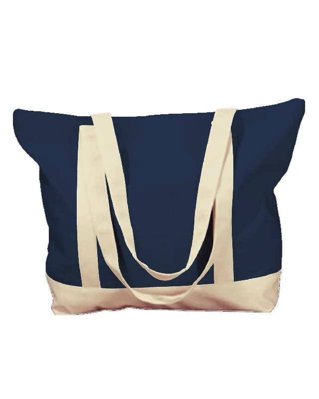 Super Discount BAGedge Canvas Boat Tote | Navy/ Natural