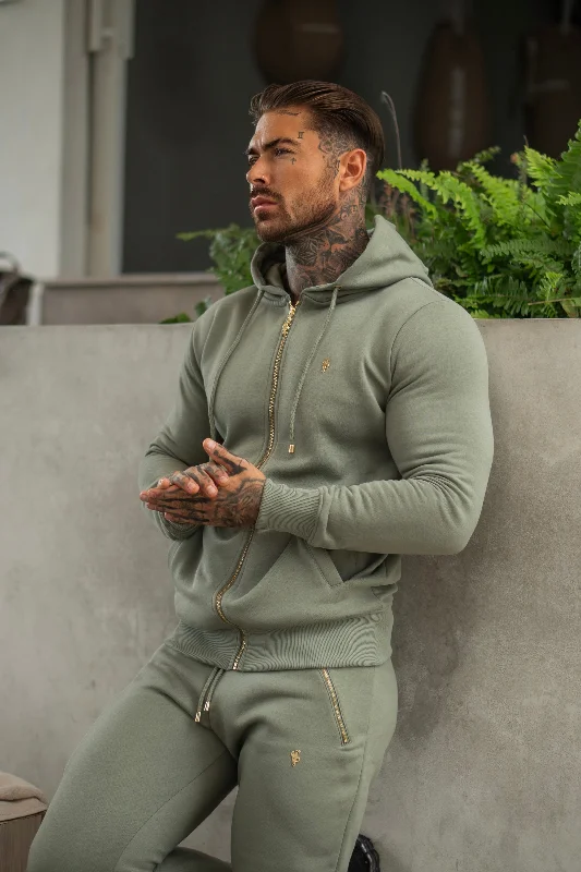 Weekend Deals That Spark FS Olive / Gold Full Zip Hoodie with Pockets - FSH1252