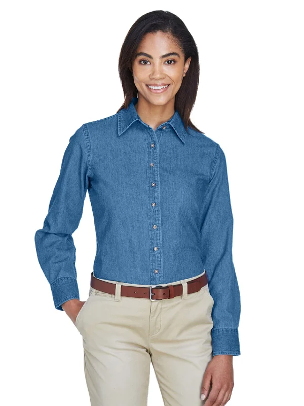 Weekend Offers That Shine Harriton Ladies Long Sleeve Denim Shirt