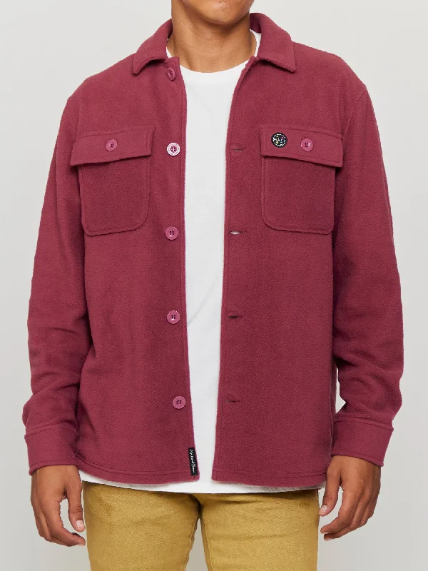 Weekend Offers That Impress Polar Fleece Shacket in Dark Rose