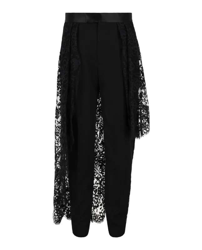 Weekend Savings Extravaganza Lace Drape Cigarette Trousers