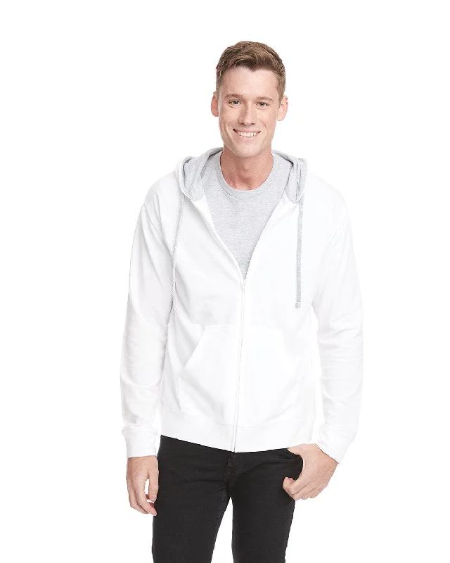 The Best Prices Next Level Adult French Terry Zip Hoody | White/ Hthr Gray