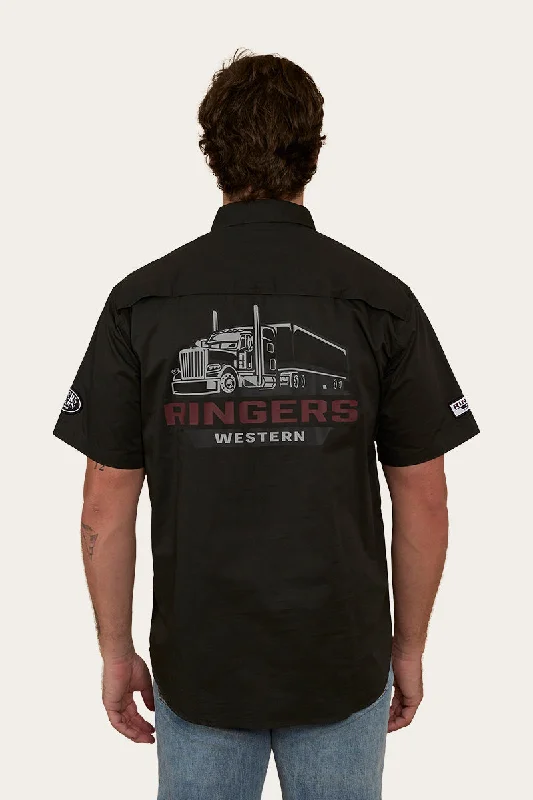 Mega Discount Big Rig Mens Short Sleeve Dress Shirt - Charcoal