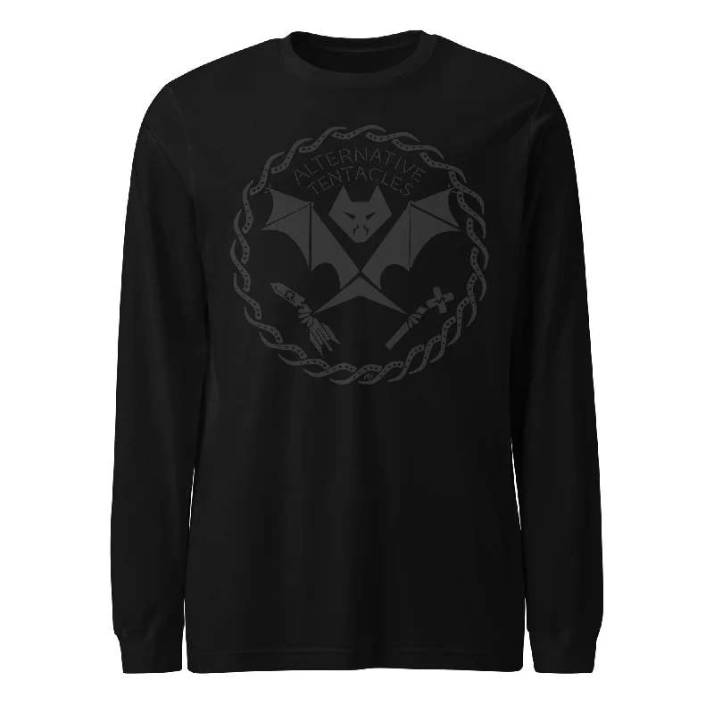 Weekend Specials to Enjoy Black On Black "AT Bat Logo" Unisex Long Sleeve Tee