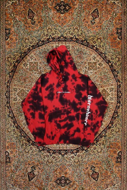 Don't Delay Children of the discordance HAND DYEING & LOGO PRINT HOODIE (RED)