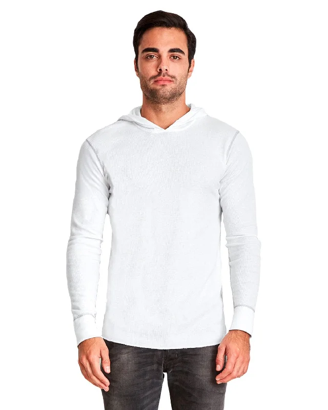 Stock Clearance Next Level Adult Thermal Hoody | White/ Hthr Gray