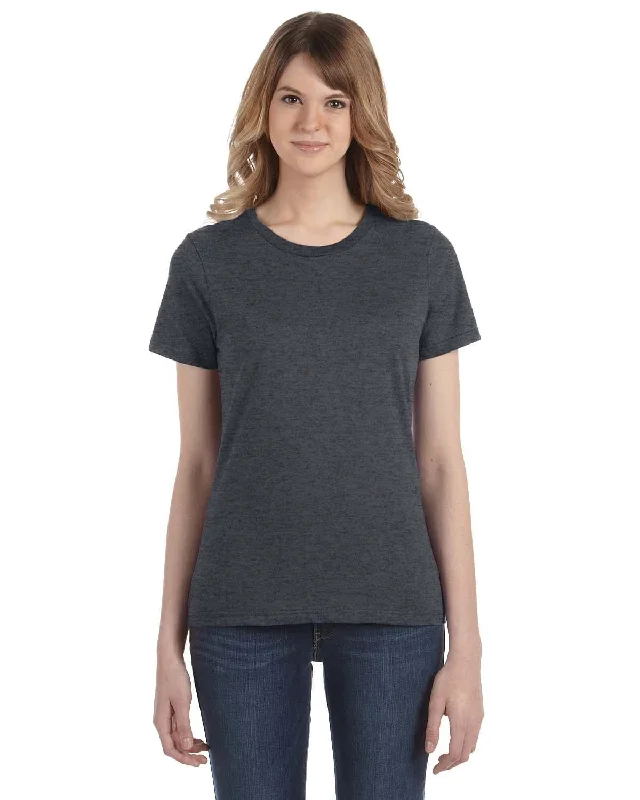 Discount Deals Anvil Ladies Fashion Fit T-Shirt | Heather Dk Grey
