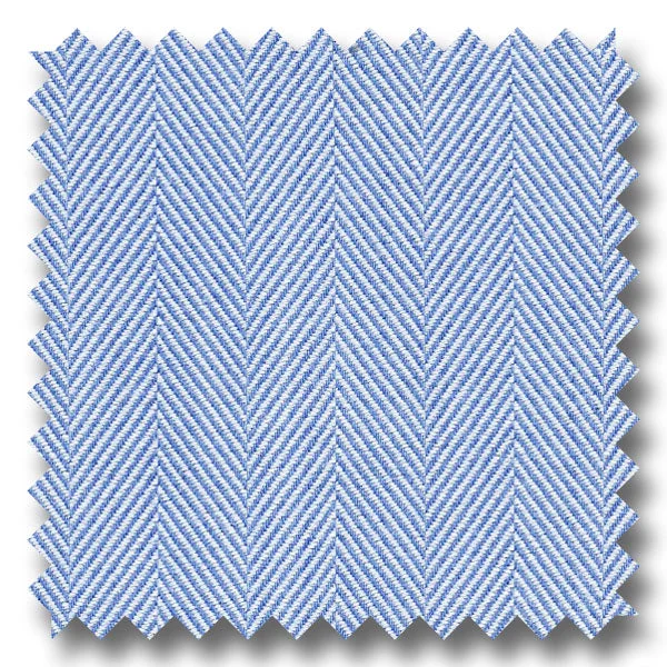 Online Deal Blue Herringbone Twill - Custom Dress Shirt
