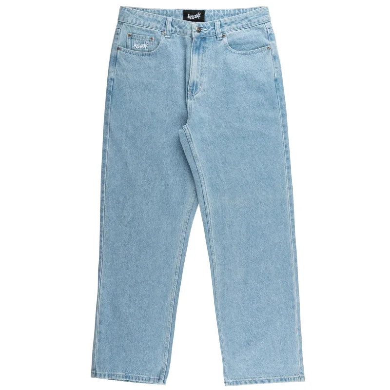 Huge Savings Welcome Immortal Loose Straight Denim Jeans - Washed Blue