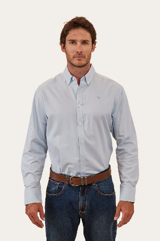 Season Finale Sale Homestead Mens Dress Shirt - Blue Chambray