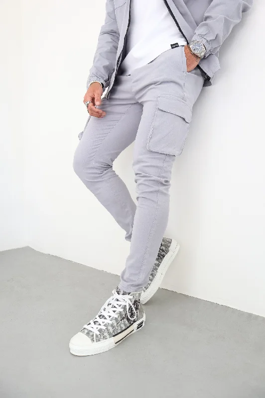Quick Sale Capo DYED Cotton Cargo Pant - Light Grey