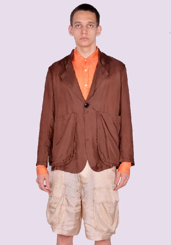 Weekend Deals That Sizzle EDWARD CUMING SS23-B07 CINCHED SAG BLAZER BROWN