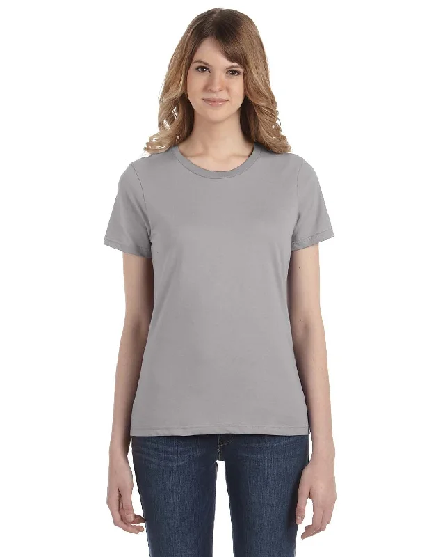 New Markdowns Anvil Ladies Fashion Fit T-Shirt | Silver