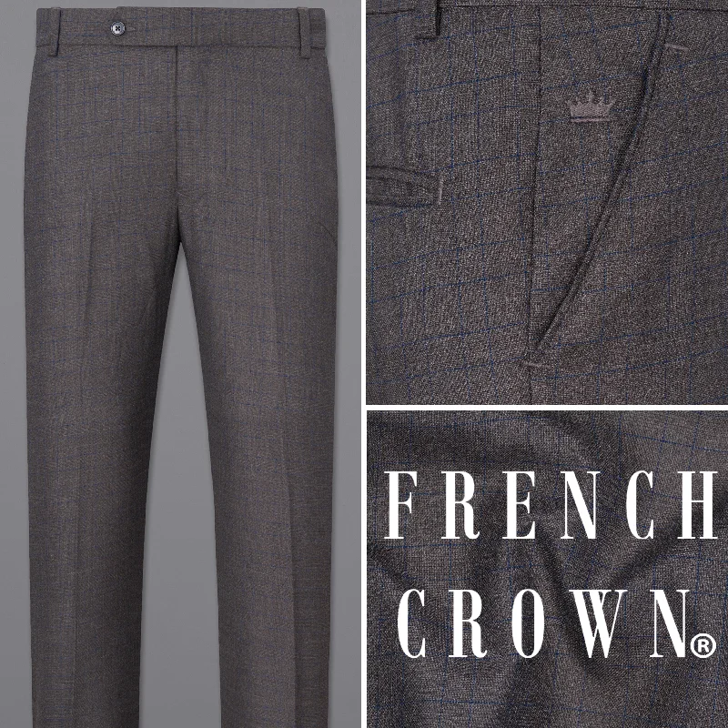 Bonus Savings Tundora Gray And Downriver blue Plaid Pant