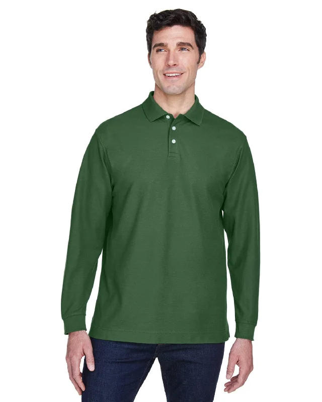 Weekend Savings Spectacle Devon & Jones Fine Pima Pique Long Sleeve Polo Shirt | Forest