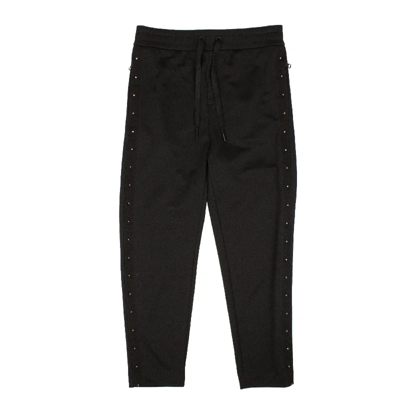 Bargain Prices Black Cotton Studded Detail Sweatpants