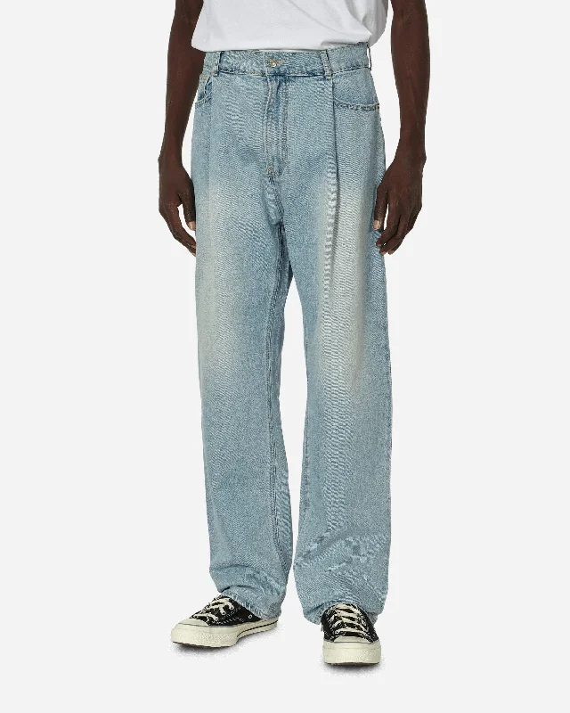 Referral Discount One Tuck Wide Denim Pants Light Blue