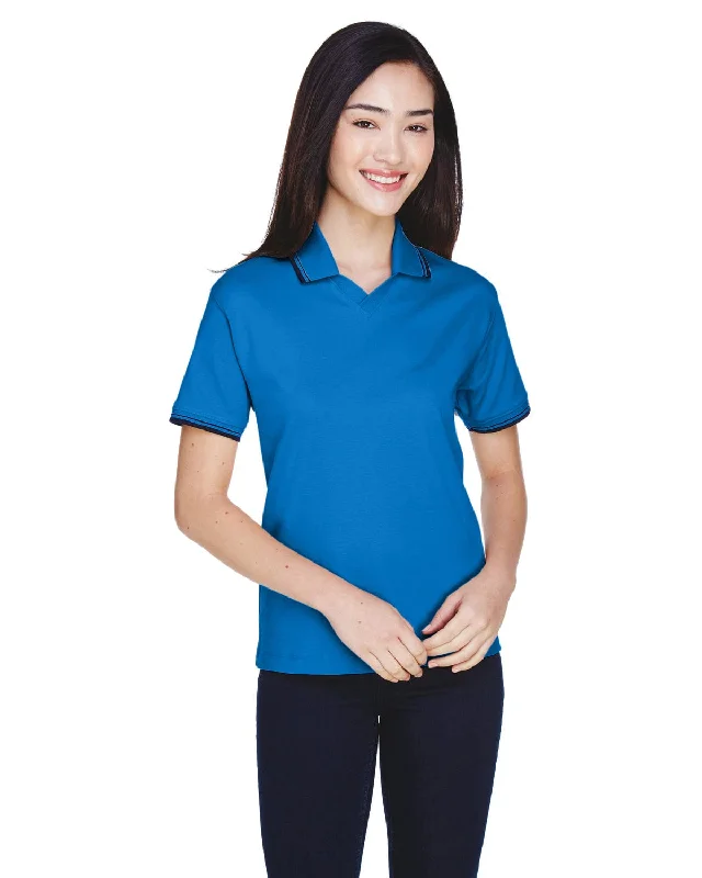 The Best Deal Devon & Jones Ladies Tipped Perfect Pima Polo Shirt | French Blue/ Nvy