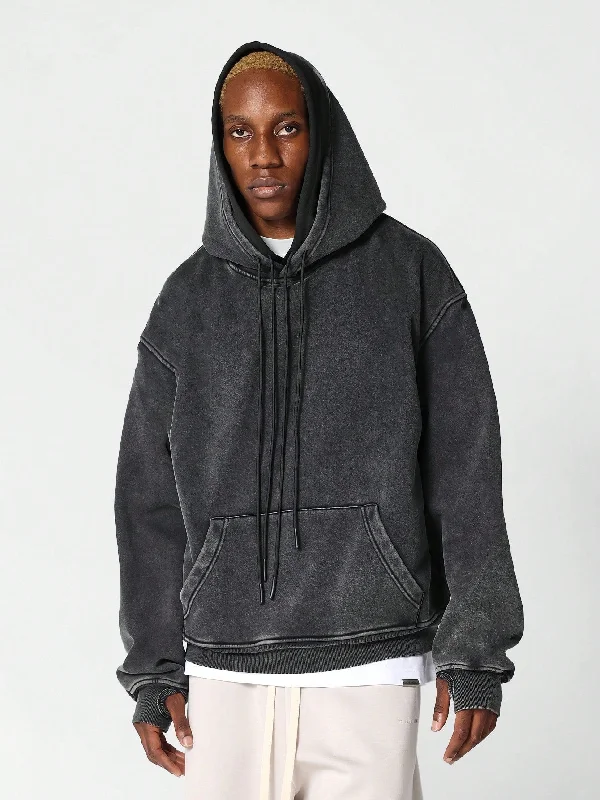 Final Markdown Overhead Washed Double Hoodie With Double Cords