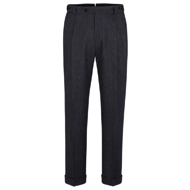 Bonus Savings Relaxed-fit trousers in denim-effect wool