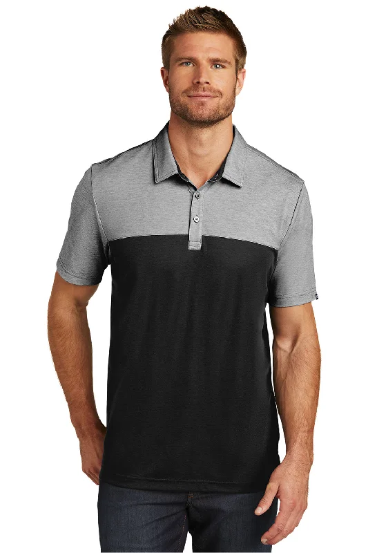 Hot Deal TravisMathew Mens Oceanside Blocked Moisture Wicking Short Sleeve Polo Shirt - Heather Black/Black Hot Deal TravisMathew Mens Oceanside Blocked Moisture Wicking Short Sleeve Polo Shirt - Heather Black/Black