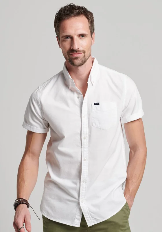 Last Chance Superdry Vintage Oxford Short Sleeve Shirt, Optic