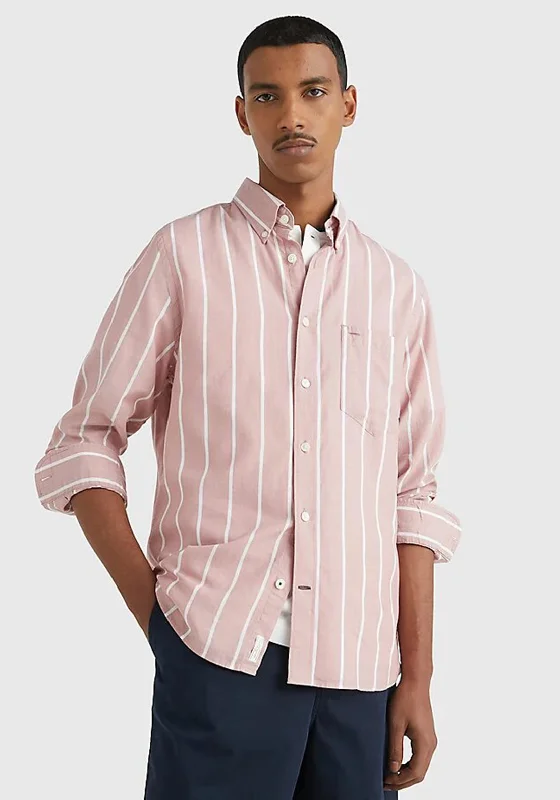 Final Clearance Tommy Hilfiger Oxford Stripe Shirt, Dockside Red & White