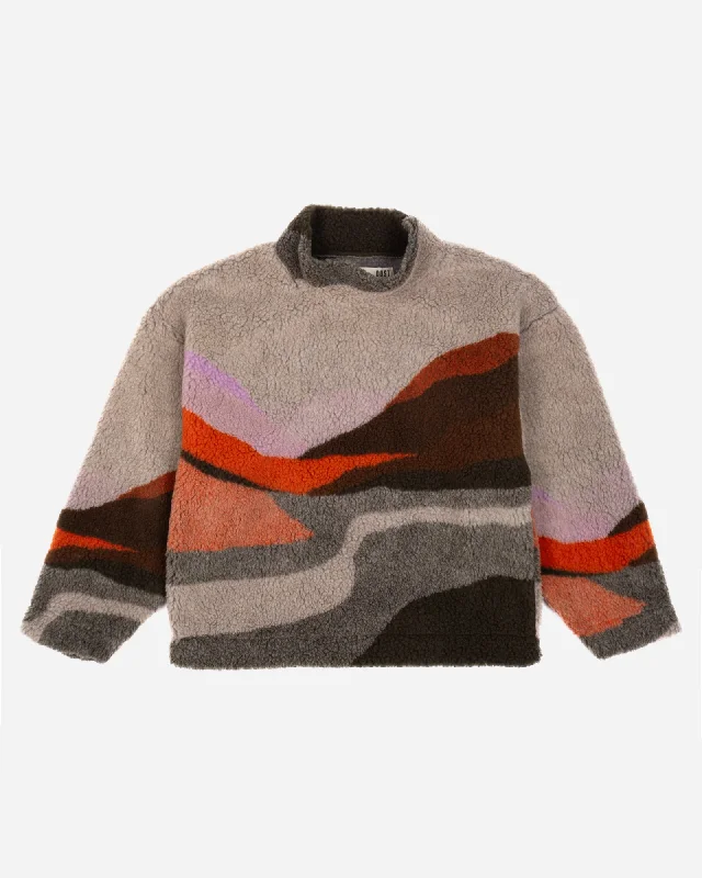 Great Deals Space Sweater Landscape Teddy Fleece Multi