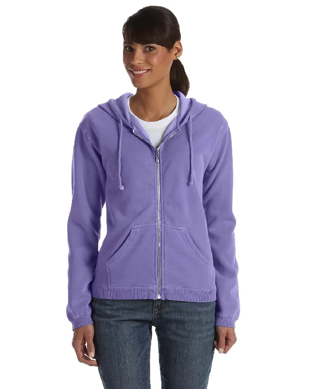 Today Only Comfort Colors Ladies Garment-Dyed Full-Zip Hoodie | Violet