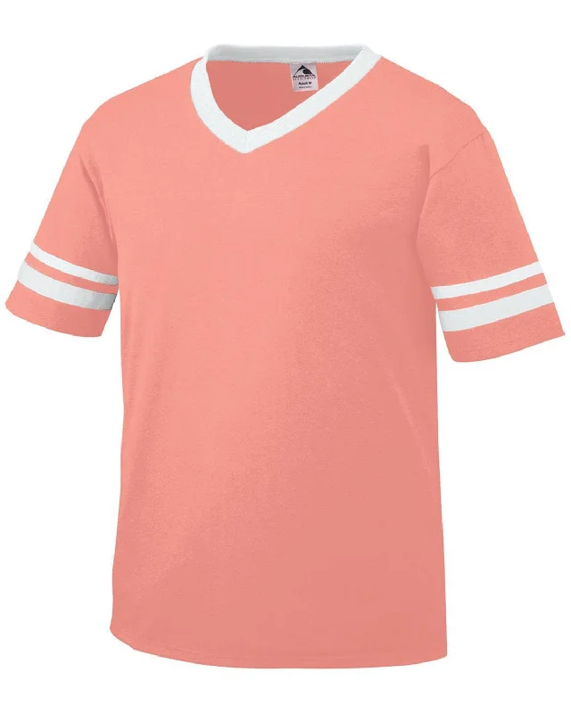 Markdown Sale Augusta Sleeve Striped Jersey | Coral/ White