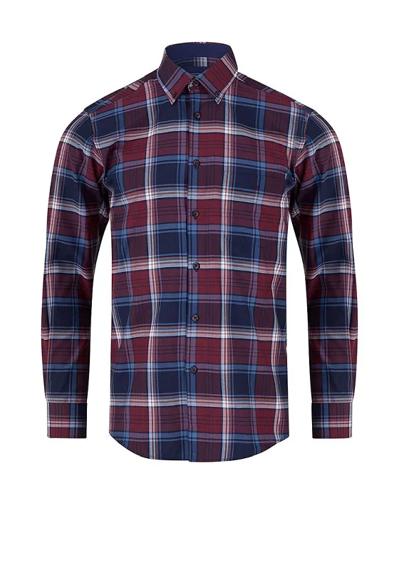 Big Savings Daniel Grahame Ivano Check Shirt, Burgundy & Navy
