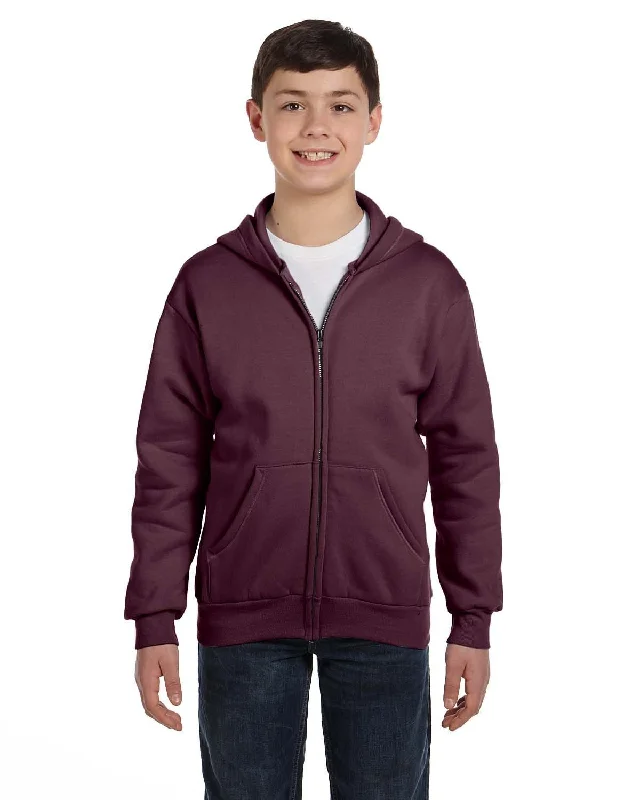 Big Savings Hanes Youth 50/50 Full-Zip Hoodie Sweatshirt | Maroon