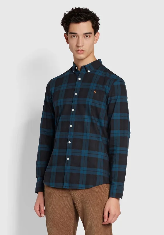 Discount Mania Farah Brewer Check Shirt, True Navy
