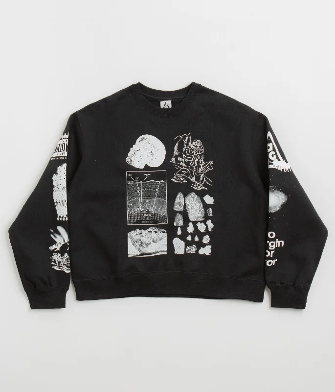 Overstock Nike ACG Womens Tuff Fleece Crewneck Sweatshirt - Black / Summit White