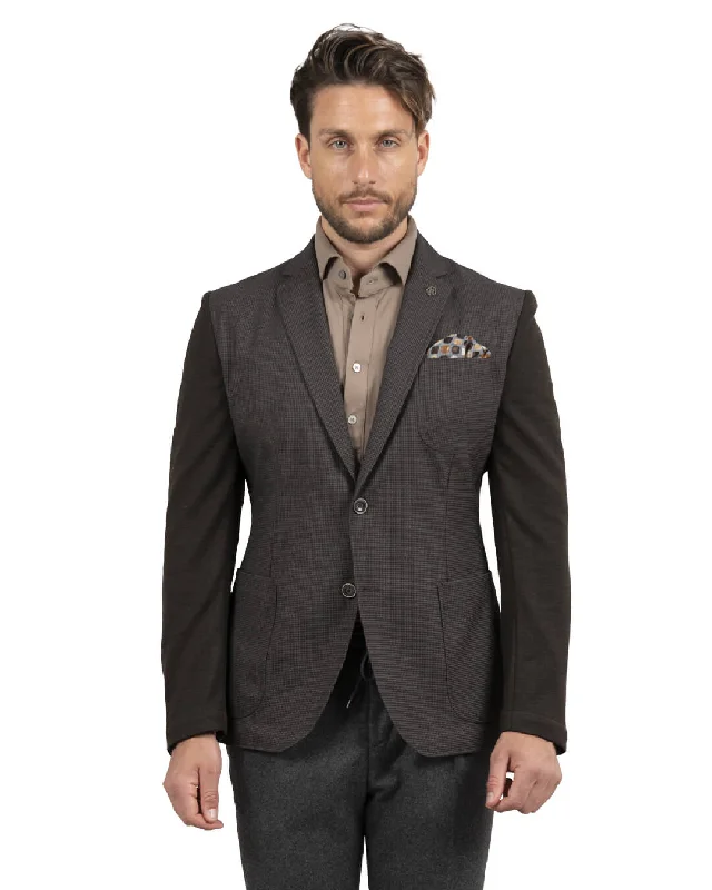 Unmissable Sale Brown Puppytooth Technical Jacket