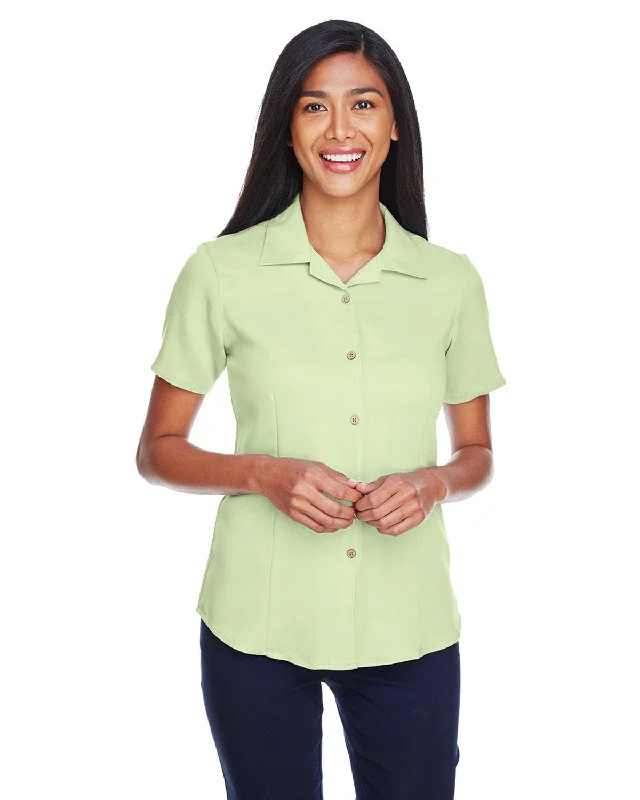Early Access Harriton Ladies Bahama Cord Camp Shirt | Green Mist