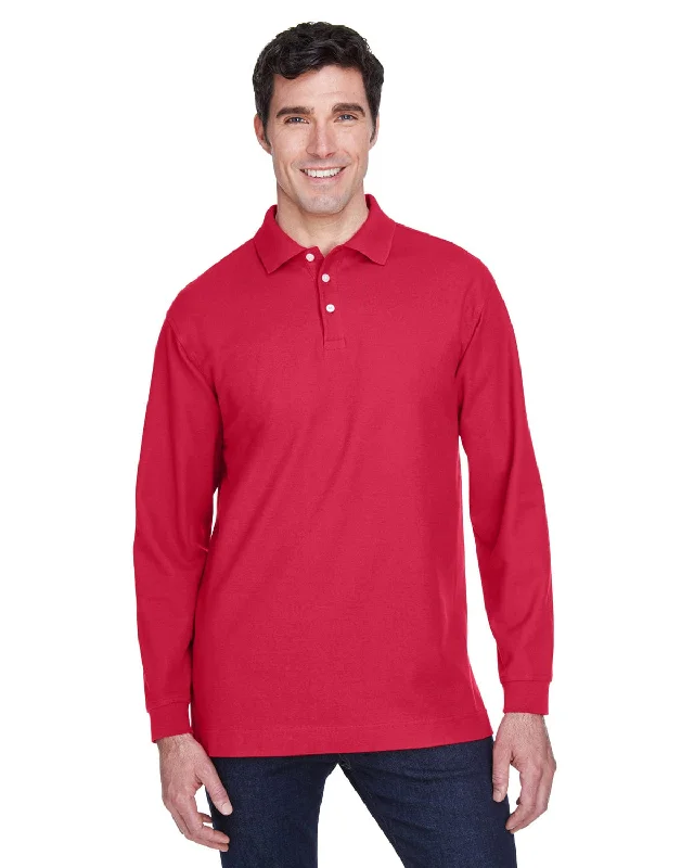 Weekend Deals That Dazzle Devon & Jones Fine Pima Pique Long Sleeve Polo Shirt | Red