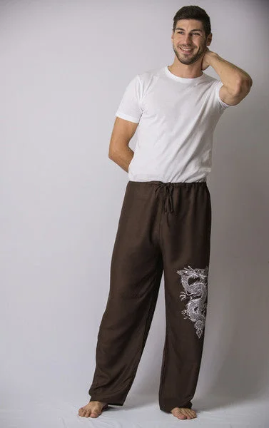 Midnight Madness Mens Dragon Pants in Brown