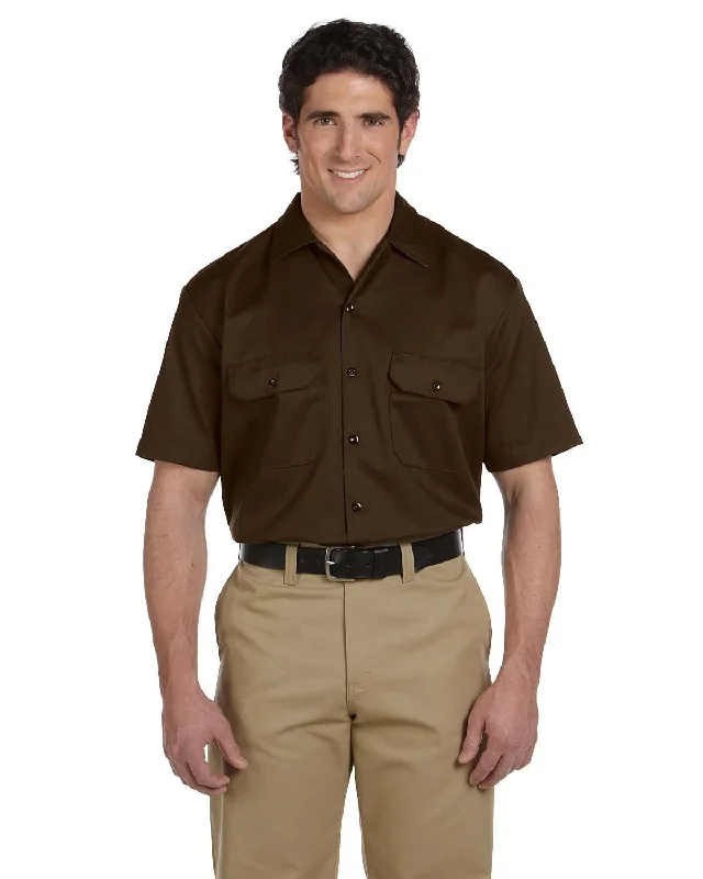 Unmissable Offer Dickies Short Sleeve Work Shirt | Dark Brown