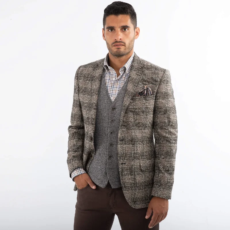 Exclusive Weekend Offers Inside Di Fabio Beige & Brown Check Boucle Jacket